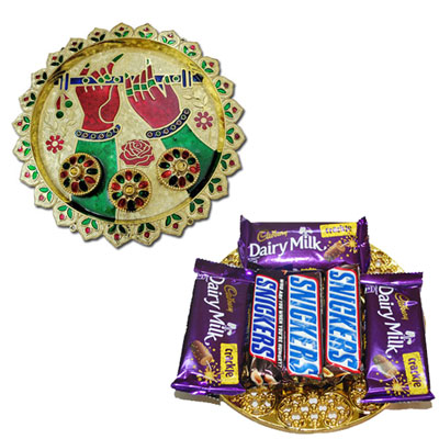 "Choco Thali - code RC08, Rakhi Thali-999 - Click here to View more details about this Product